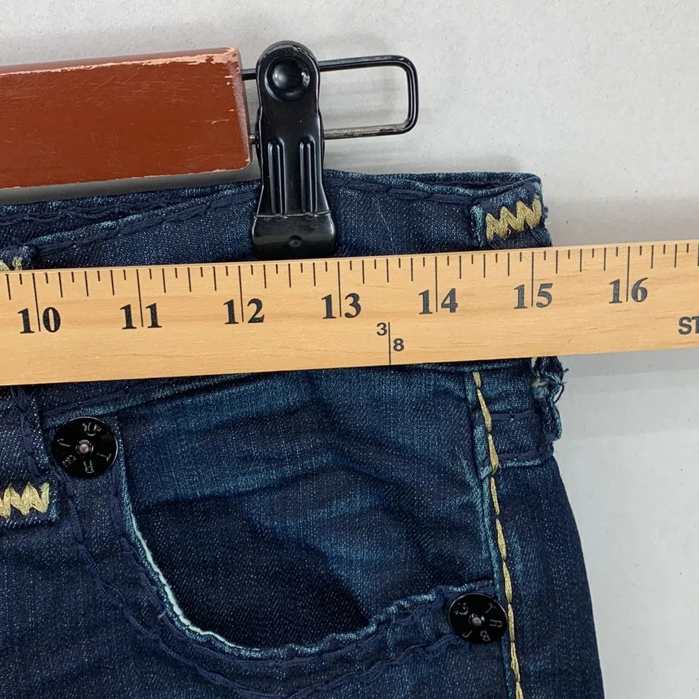 True Religion Ricky Relaxed Straight‎ Jeans Women’s Blue Dark Wash Denim Size 28 - Picture 6 of 16